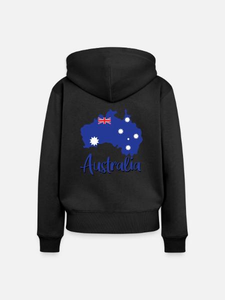 Australien - Frauen Premium Bio Zip Hoodie - Schwarz