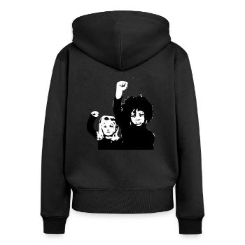 Riotgrrls - Sweat à capuche zippé Premium bio Femme - noir - Dos - Julia (174cm)