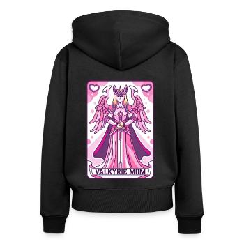 Valkyrie Mom Viking Card - Women's Premium Organic Zip Hoodie - black - Back - Julia (174cm)