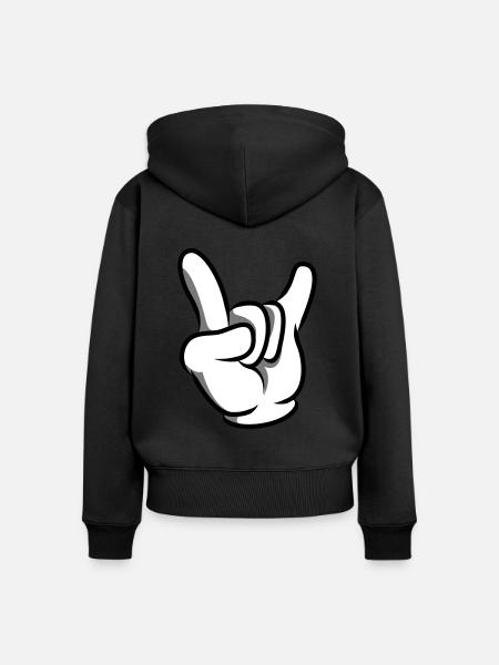Hand comic party - Frauen Premium Bio Zip Hoodie - Schwarz