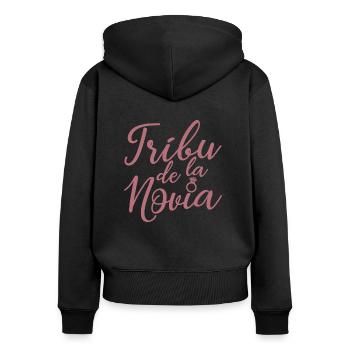 Tribu de la Novia Bride's Tribe Bridesmaid Wedding - Women's Premium Organic Zip Hoodie - black - Back - Julia (174cm)