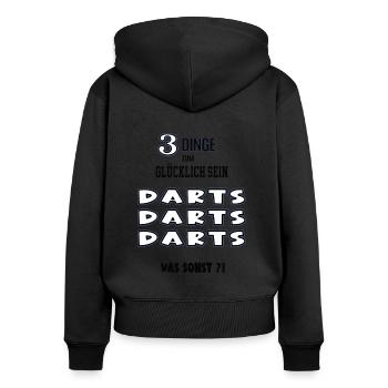 Darts Spieler Liebhaber Darter Dartspieler Hobby - Frauen Premium Bio Zip Hoodie - Schwarz - Hinten - Julia (174cm)
