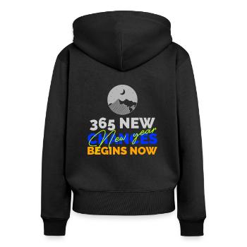 Happy New Year 2023 - Frauen Premium Bio Zip Hoodie - Schwarz - Hinten - Julia (174cm)