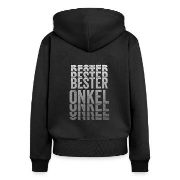 Bester Onkel - Frauen Premium Bio Zip Hoodie - Schwarz - Hinten - Julia (174cm)