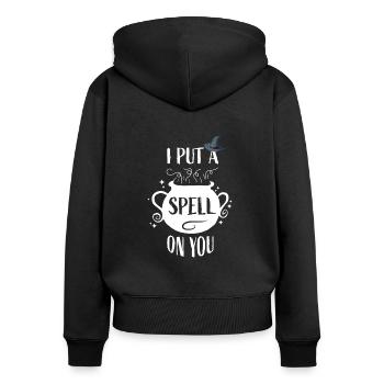 I put a spell on you - Women's Premium Organic Zip Hoodie - black - Back - Julia (174cm)