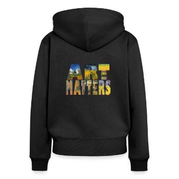 Art Matters Van Gogh Collage - Women's Premium Organic Zip Hoodie - black - Back - Julia (174cm)