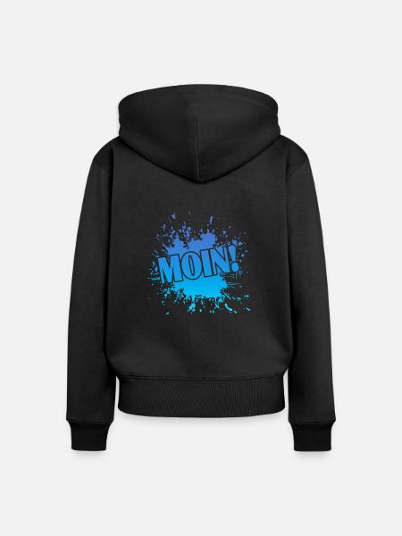 Moin! - Frauen Premium Bio Zip Hoodie - Schwarz