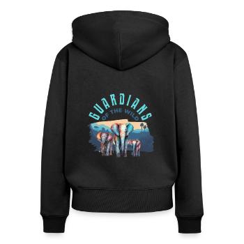 Guardians Of The Wild - Women's Premium Organic Zip Hoodie - black - Back - Julia (174cm)