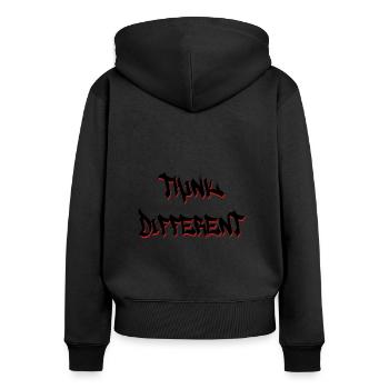 Geld Motivation Profit Gewinn Performance Rendite - Frauen Premium Bio Zip Hoodie - Schwarz - Hinten - Julia (174cm)