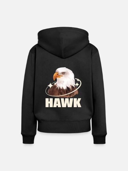 Habicht - Frauen Premium Bio Zip Hoodie - Schwarz