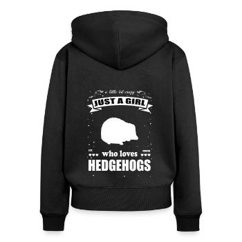 Just a Girl who loves Igel Outfit - Frauen Premium Bio Zip Hoodie - Schwarz - Hinten - Julia (174cm)