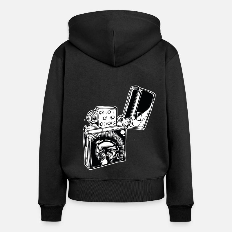 SHARP // Trojan // Lighter - Women's Premium Organic Zip Hoodie - black