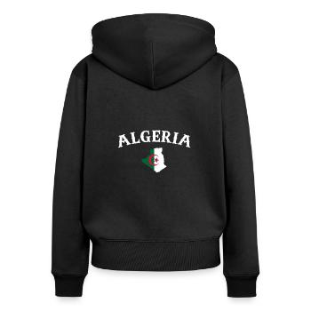 Carte de l’Algérie Algérie Drapeau algérien - Sweat à capuche zippé Premium bio Femme - noir - Dos - Julia (174cm)