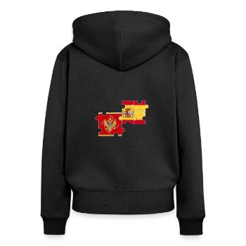 Montenegro Spanien Flagge Montenegriner - Frauen Premium Bio Zip Hoodie - Schwarz - Hinten - Julia (174cm)