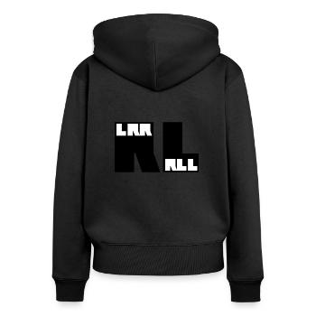 RLRRLRLL Drums Paradiddle - Sweat à capuche zippé Premium bio Femme - noir - Dos - Julia (174cm)