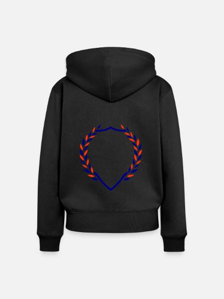 Schild Kranz Symbol Wappen - Frauen Premium Bio Zip Hoodie - Schwarz