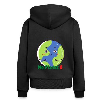 No Planet B - Sweat à capuche zippé Premium bio Femme - noir - Dos - Julia (174cm)