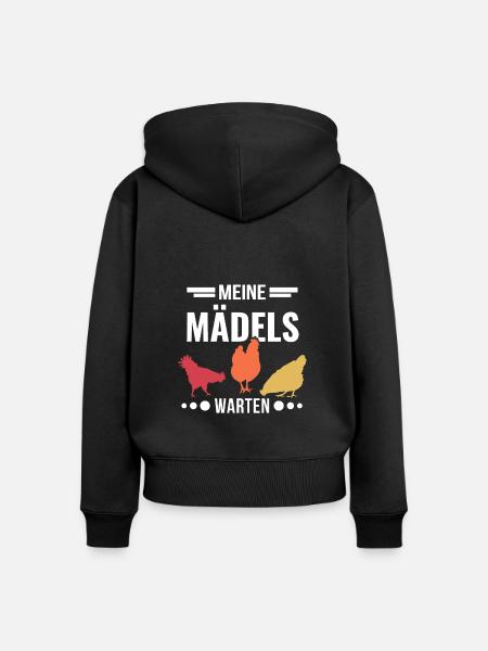Hühner Huhn Hühnerzüchter Geschenk - Frauen Premium Bio Zip Hoodie - Schwarz