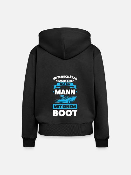 Boot Segeln Bootfahrer Geschenk - Frauen Premium Bio Zip Hoodie - Schwarz