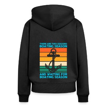 Captain Boat Captains Cadeau - Sweat à capuche zippé Premium bio Femme - noir - Dos - Julia (174cm)