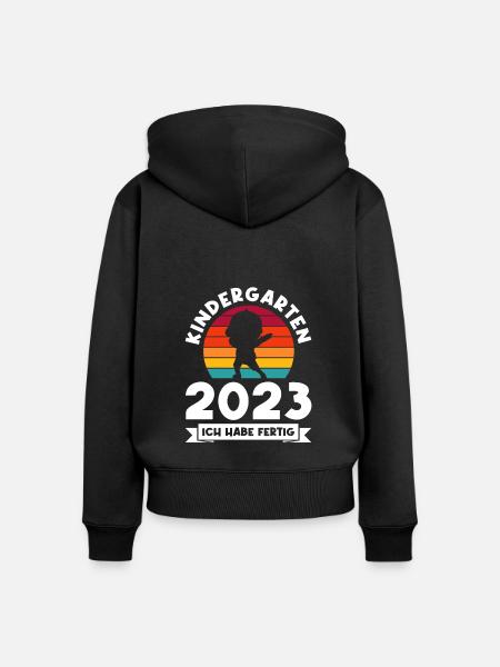 Kindergarten 2023 Dabbing Kindergartenanfänger - Frauen Premium Bio Zip Hoodie - Schwarz