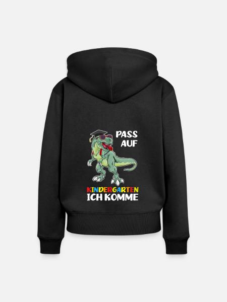 Kindergarten Dinosaurier Kindergartenanfänger - Frauen Premium Bio Zip Hoodie - Schwarz