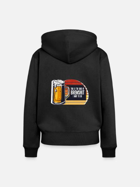 Brauerei Bier Geschenk - Frauen Premium Bio Zip Hoodie - Schwarz