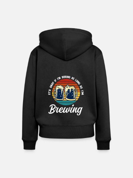 Brauerei Bier Geschenk - Frauen Premium Bio Zip Hoodie - Schwarz