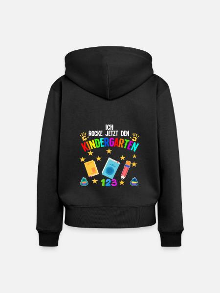 Kindergarten Anfang Kindergartenkind Geschenk - Frauen Premium Bio Zip Hoodie - Schwarz
