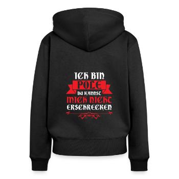 Kurwa Polen Pole Polin Geschenk - Frauen Premium Bio Zip Hoodie - Schwarz - Hinten - Julia (174cm)