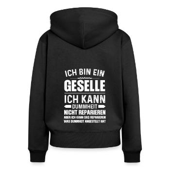 Geselle 2023 Geselle Geselle bestanden Geschenk - Frauen Premium Bio Zip Hoodie - Schwarz - Hinten - Julia (174cm)