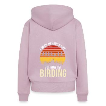 Vögel beobachten Vogelgeschenk - Frauen Premium Bio Zip Hoodie - Altrosa - Hinten - Julia (174cm)