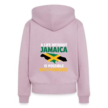 Jamaika Jamaikanische Flagge Jamaikanisches Gesche - Frauen Premium Bio Zip Hoodie - Altrosa - Hinten - Julia (174cm)