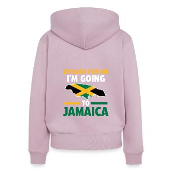 Jamaika Jamaikanische Flagge Jamaikanisches Gesche - Frauen Premium Bio Zip Hoodie - Altrosa - Hinten - Julia (174cm)
