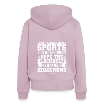 Sportspiel Sportmannschaft Geschenk - Frauen Premium Bio Zip Hoodie - Altrosa - Hinten - Julia (174cm)