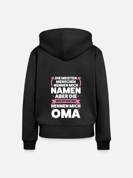 Oma Großmutter Omi Geschenk - Frauen Premium Bio Zip Hoodie - Schwarz