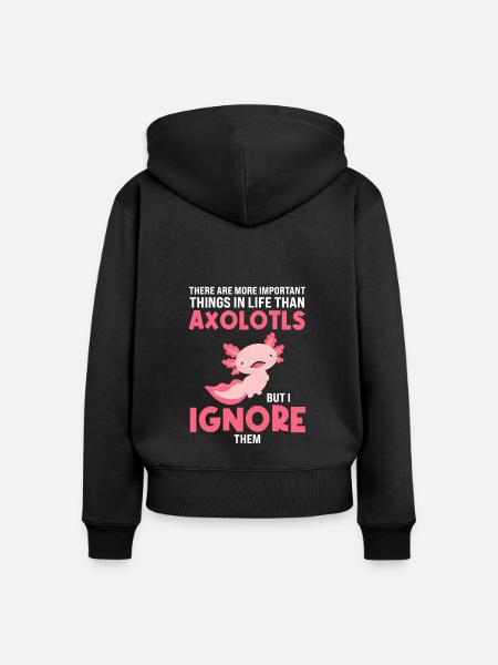 Axolotl Axolotl Tiergeschenk - Frauen Premium Bio Zip Hoodie - Schwarz