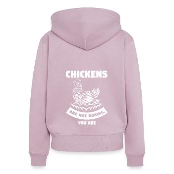 Hühnerhaltung Tierhaltung Geschenk - Frauen Premium Bio Zip Hoodie - Altrosa - Hinten - Julia (174cm)