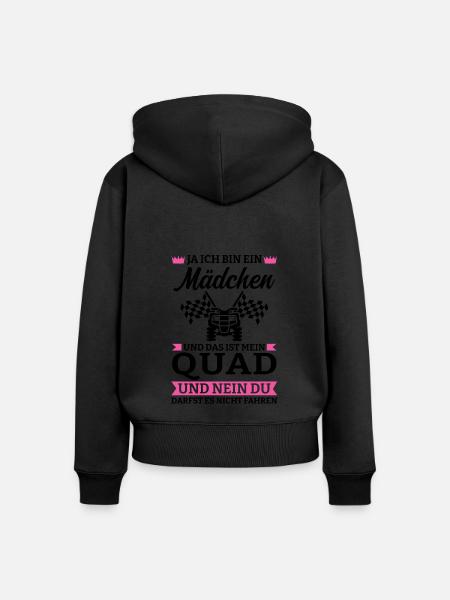 Quad Mädchen Quadfahrer Geschenk - Frauen Premium Bio Zip Hoodie - Schwarz