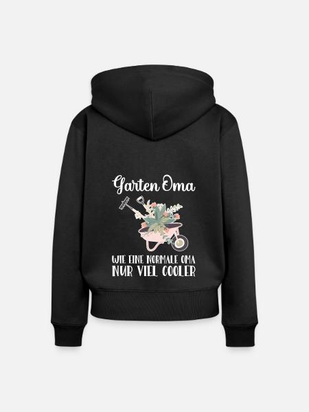 Garten Oma Gärtnerei Geschenk - Frauen Premium Bio Zip Hoodie - Schwarz