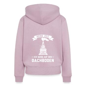 Dampflokomotive Zug Eisenbahner Geschenk - Frauen Premium Bio Zip Hoodie - Altrosa - Hinten - Julia (174cm)