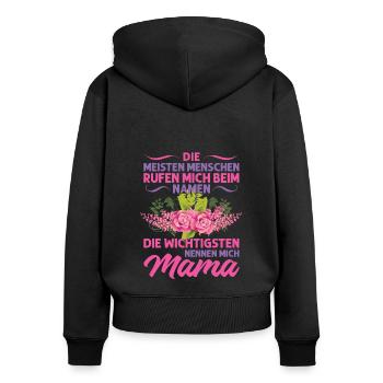 Mutter Mama Tochter Geschenk - Frauen Premium Bio Zip Hoodie - Schwarz - Hinten - Julia (174cm)