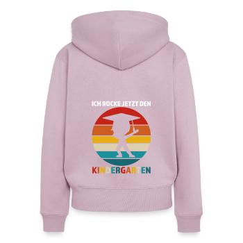 Kindergarten Anfang Kindergartenkind Geschenk - Frauen Premium Bio Zip Hoodie - Altrosa - Hinten - Julia (174cm)