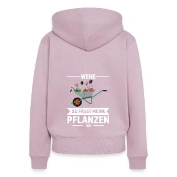 Gärtner Garten Landschaftsbauer Geschenk - Frauen Premium Bio Zip Hoodie - Altrosa - Hinten - Julia (174cm)