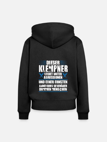 Klempner Beruf Sanitär Geschenk - Frauen Premium Bio Zip Hoodie - Schwarz