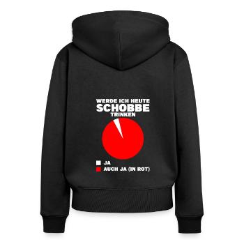 Schorle Pfälzer Pfalz Geschenk - Frauen Premium Bio Zip Hoodie - Schwarz - Hinten - Julia (174cm)