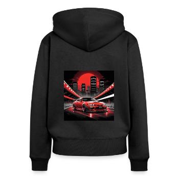 JDM Sportcar Tuning City Drift Highway Gift - Women's Premium Organic Zip Hoodie - black - Back - Julia (174cm)