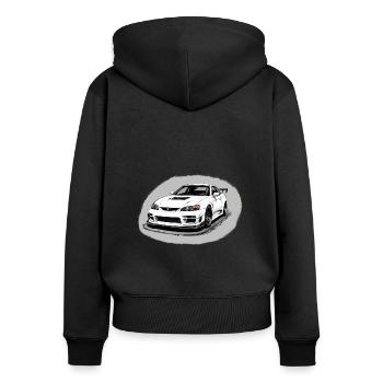 JDM Sportcar tuning Driftcar Voiture Cadeau PS - Sweat à capuche zippé Premium bio Femme - noir - Dos - Julia (174cm)