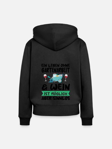 Gartenarbeit Wein Gärtnerei Geschenk - Frauen Premium Bio Zip Hoodie - Schwarz