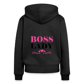 Boss Queen Gift Women Girls Lady - Women's Premium Organic Zip Hoodie - black - Back - Julia (174cm)